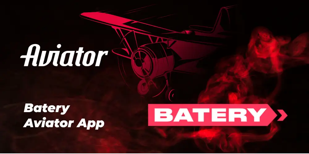 Batery logo next to Aviator plane visual background