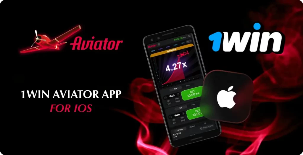 iOS version of the 1Win Aviator app with betting options