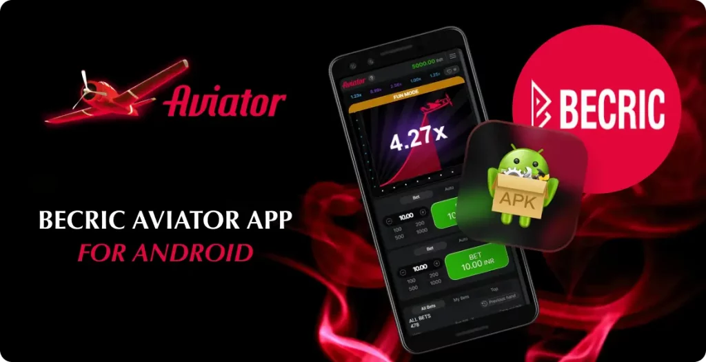 Becric Aviator game app for Android with game interface and APK icon