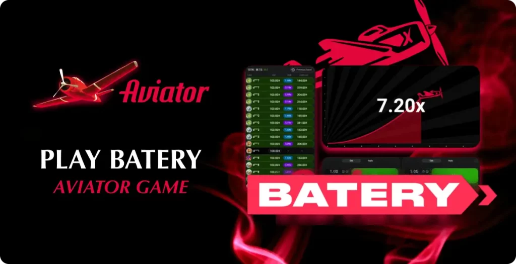 Interface showing current game status and multipliers in Aviator on Batery