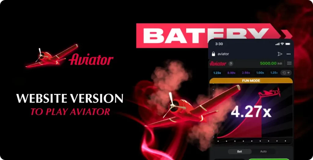 Batery's website version of Aviator game interface