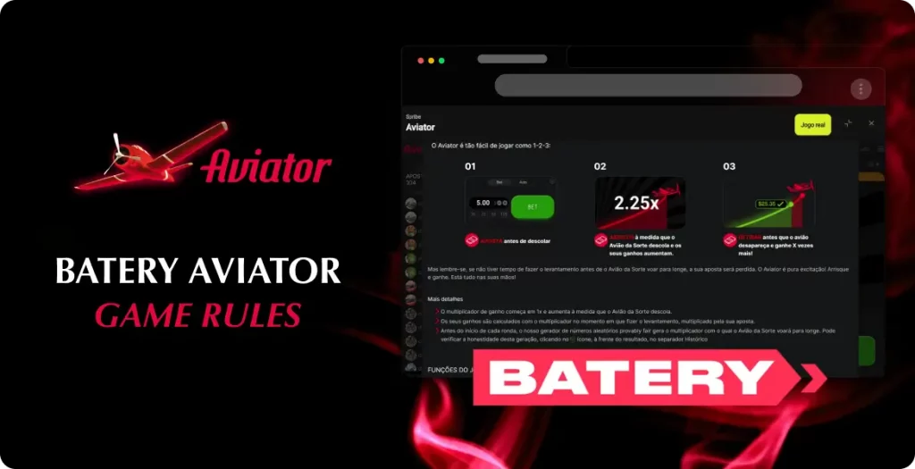Detailed game rules for playing Aviator on Batery platform